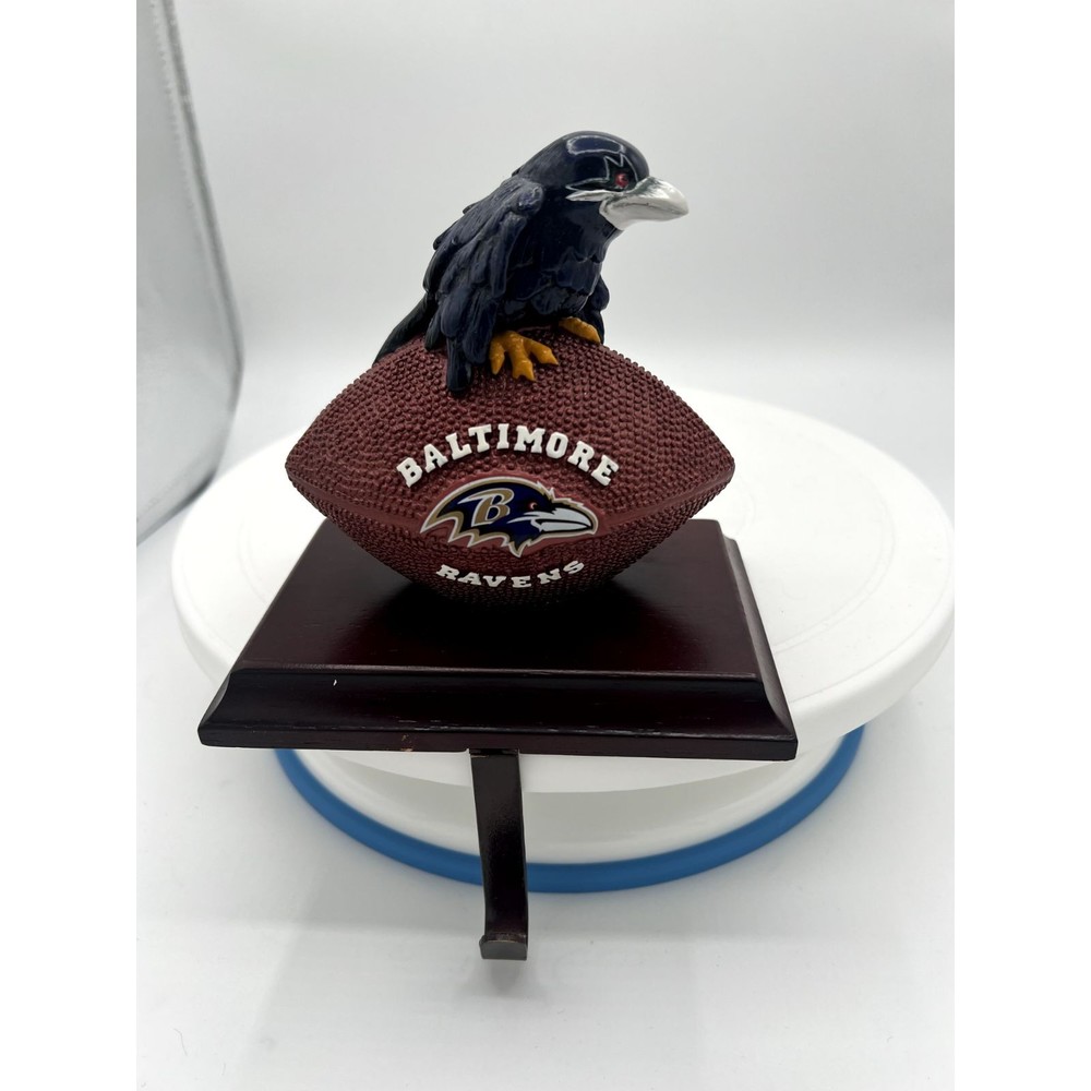 RARE NFL Baltimore Ravens Stocking Holder Hanger Mantle Christmas EUC Sold Out